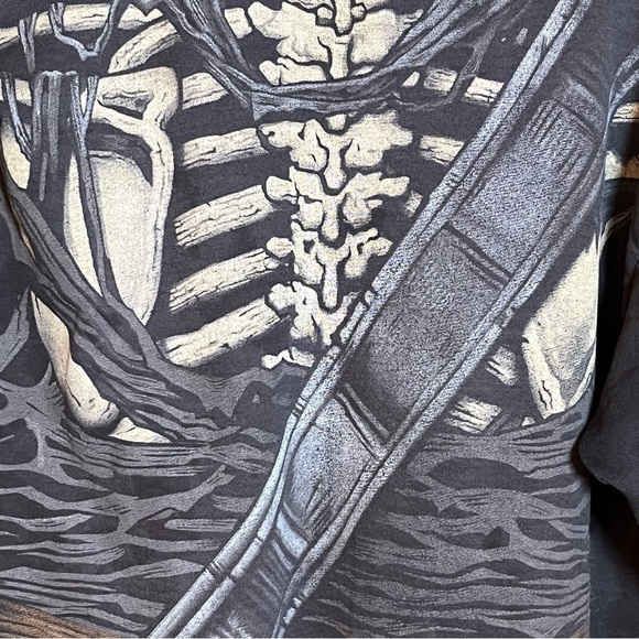 Pirates of the Caribbean Sweatshirt Mens M Full Zip Skeleton Bones Disney Parks - Picture 4 of 10